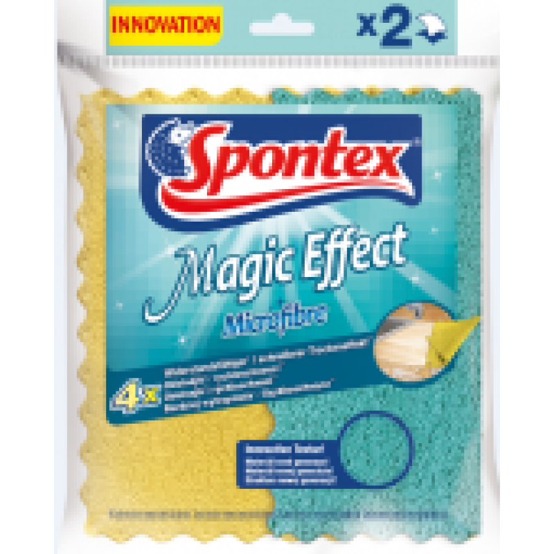 Новое поколение микрофибры и полиуретана Spontex MAGIC EFFECT 2шт.