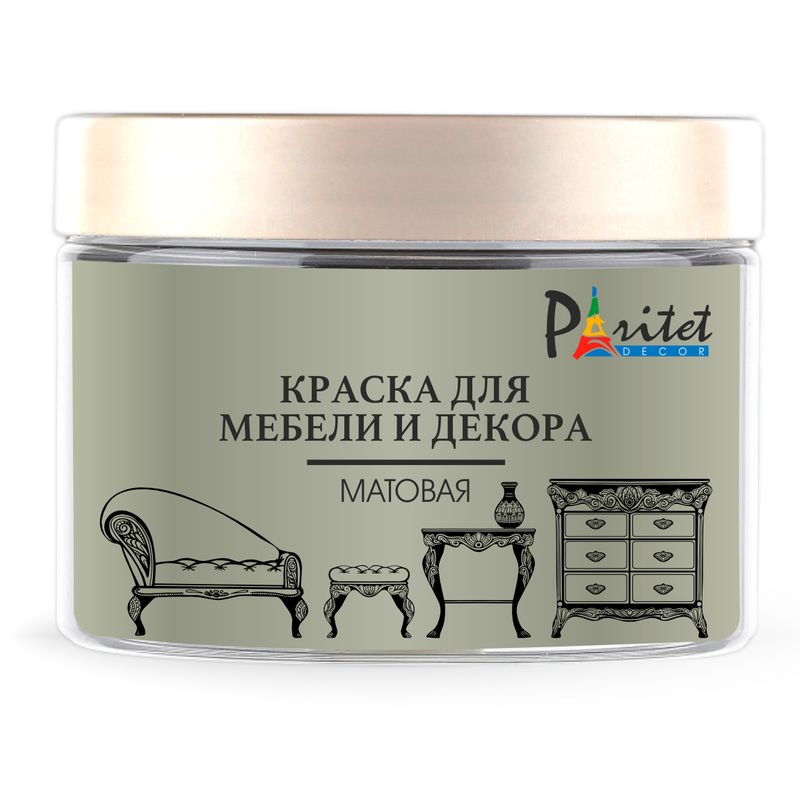 Матовая краска для мебели Paritet Peinture Meuble Mat, фисташковый, 0,35 л.