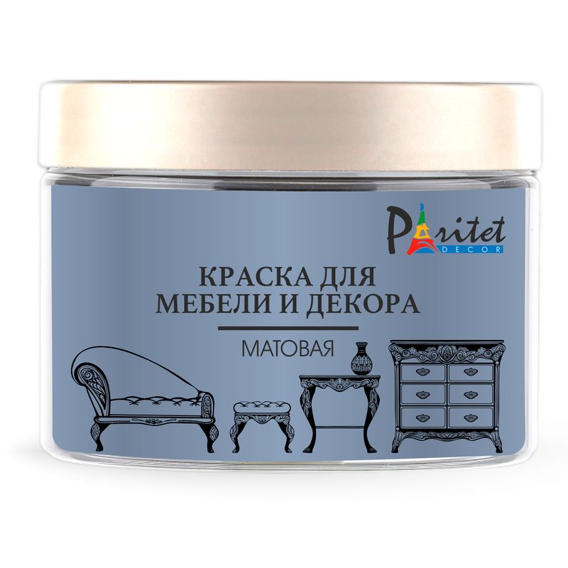 Матовая краска для мебели Paritet Peinture Meuble Mat, океан, 0,35 л.