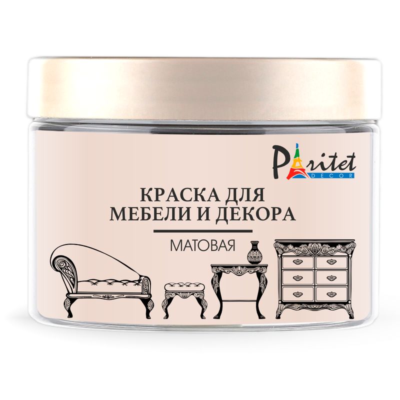 Матовая краска для мебели Paritet Peinture Meuble Mat, эклер, 0,35 л.