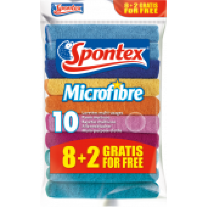 Набор многоцелевых салфеток из микроволокна Spontex Microfibre 10шт.