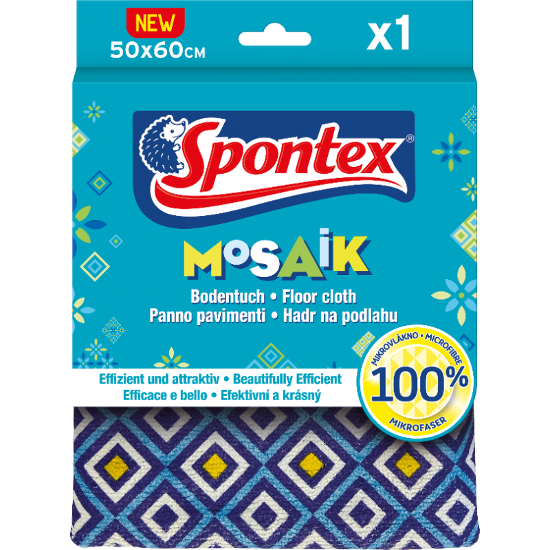 Антибактериальная половая тряпка из микроволокна Spontex MOSAIC (50х60см)