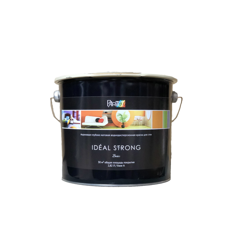 Стойкая к истиранию акриловая краска для интерьеров Paritet Ideal Strong