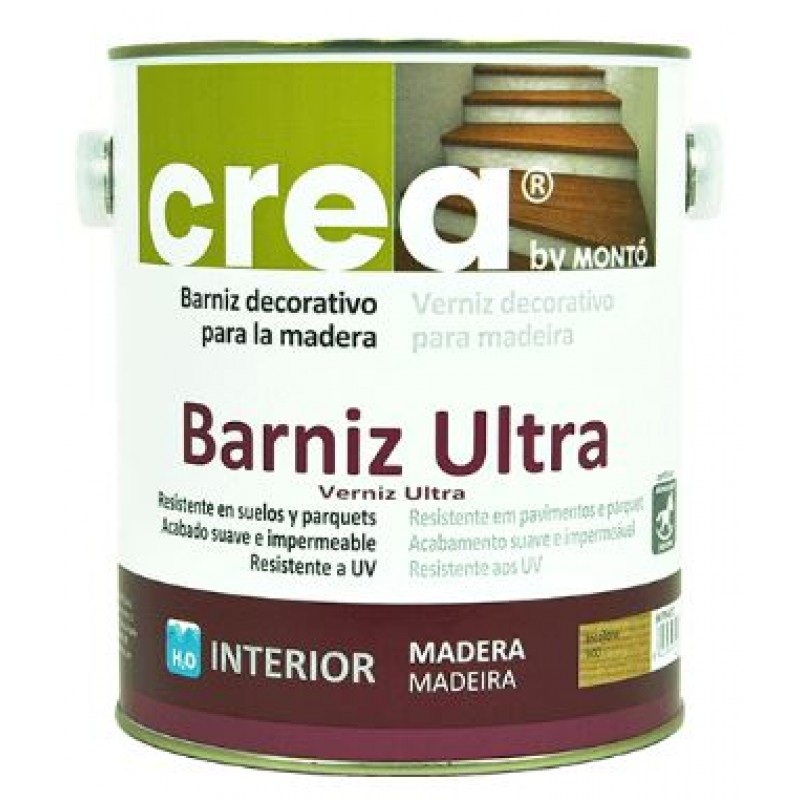 Универсальный акрил-уретановый лак для дерева Monto CREA BARNIZ ULTRA MATE INCOLORO